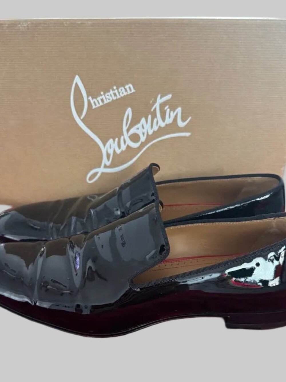 Christian Louboutin Dandelion Black Patent Leather Tuxedo Loafers 9 - Picture 5 of 10